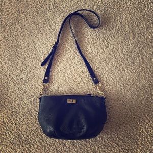J. Crew Small Black Leather Crossbody “brompton”